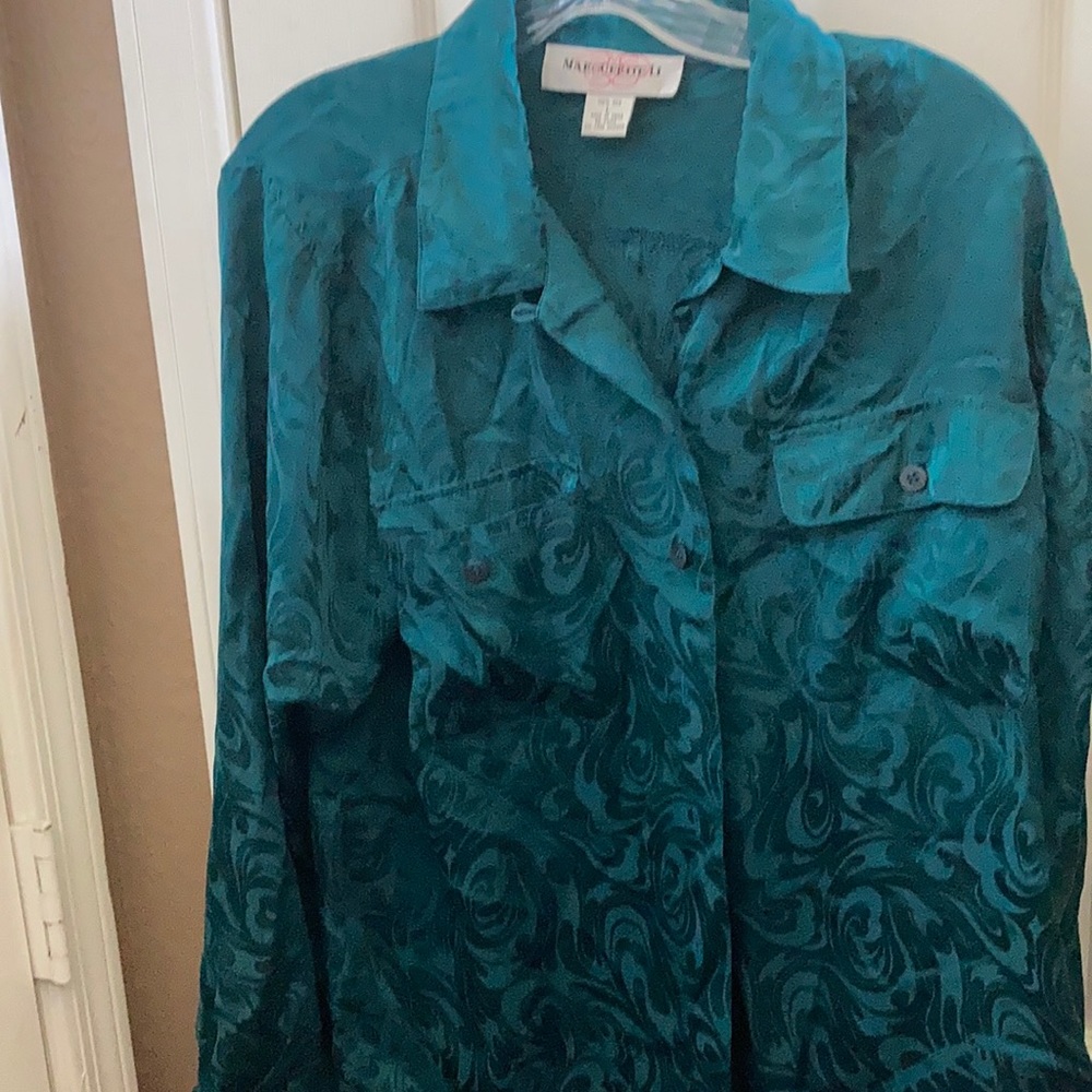 FINAL MARKDOWN Marguerite Li tone-on-tone silk blouse large